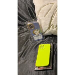iPhone 12 Pro Phone Case- Clear, Purple/Gold, Matte Clear w/ Lanyard, Lime Green